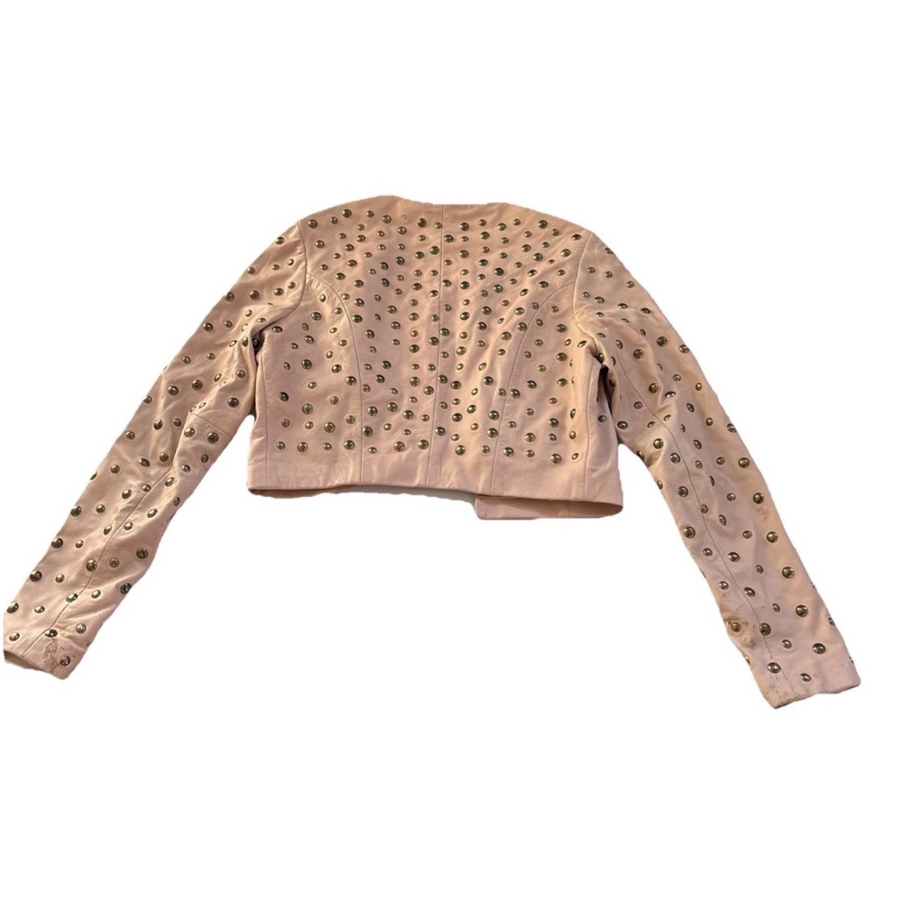 Sz S Marciano Blush Studded Leather women’s Jacket used with defects - Picture 3 of 16
